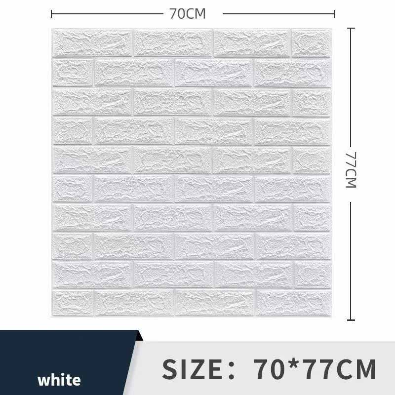 70*77cm 3D Waterproof Self-Adhesive Wall Panels Extra Thick XPE Foam Soundproof & Anti-Collision Wallpaper Living Room Bedroom Kids Room Decor