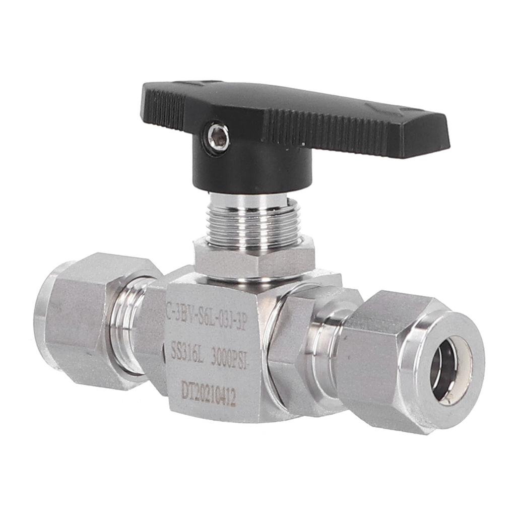 Ball Valve Straight Through 3 8in Thread Fluid Control Stainless Steel Pipe Fitting with Handle