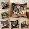 Anime G-Girls Und P-Panzer Cushion Cover Soft Plush Fabric Double-Sided Printed Cushion Covers for All Seasons Home Decor
