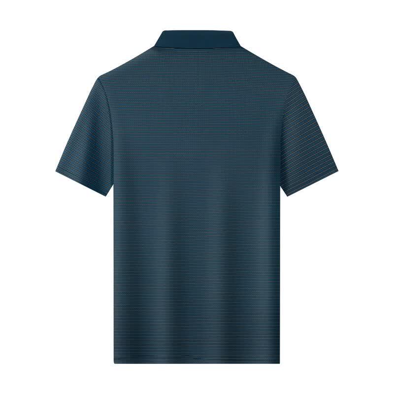 FIRS Men's Breathable Striped Business Casual Polo Shirt