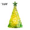 Shimmering Holiday Desktop Decor Glowing Christmas Tree Night Light, Mini Lighted with Star, Indoor for Desk Atmosphere Faux Crystal Tabletop