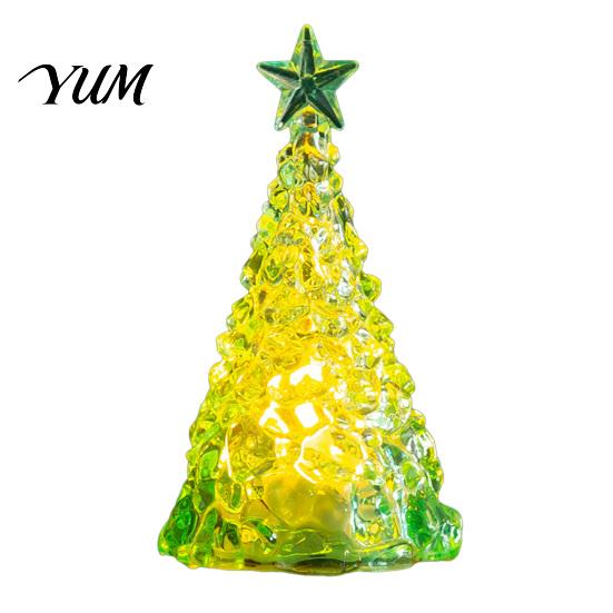 Shimmering Holiday Desktop Decor Glowing Christmas Tree Night Light, Mini Lighted with Star, Indoor for Desk Atmosphere Faux Crystal Tabletop