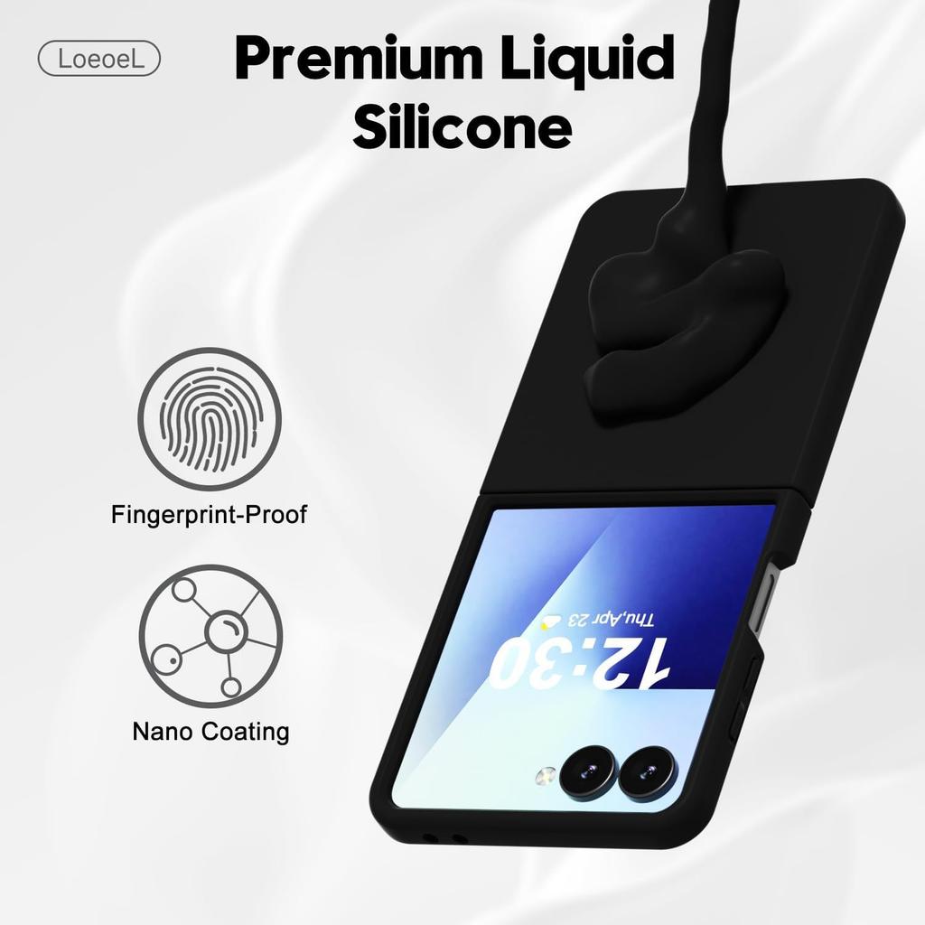 Suitable for Samsung ZFlip7 Folding Liquid Silicone Mobile Phone Case Solid Color Skin Feeling Zflip6 Anti Fall New Protective Case