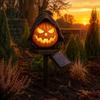 Weather Resistant Lighting Solar Halloween Pumpkin Garden Stake Light Waterproof Resin LED Spooky Porch Decor Lantern Yard for Outdoor Patio