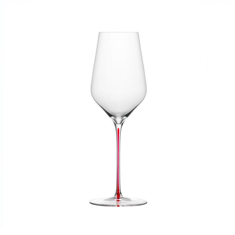 Red Bow Tie Crystal White Wine Glass