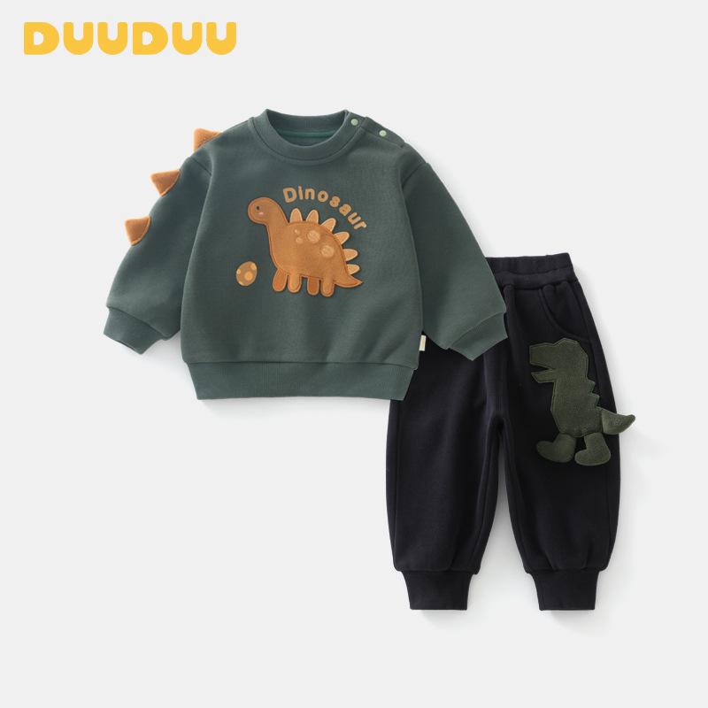 

DUUDUU 2025 Корейський стиль Зимовий Худі та Флісовий Комплект Штанів для Хлопчиків 90 cm