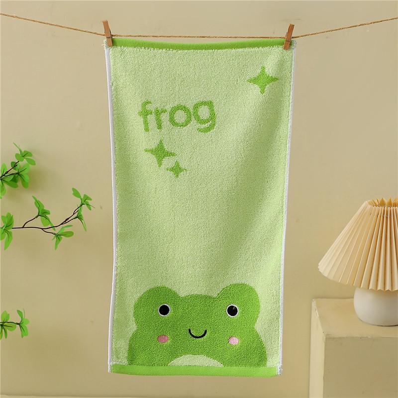 

1Pc 25x50cm Cotton Cartoon Animal Frog Chick Rabbit Embroidery Bathroom Children Baby Hand Towel 25x25cm&1pc