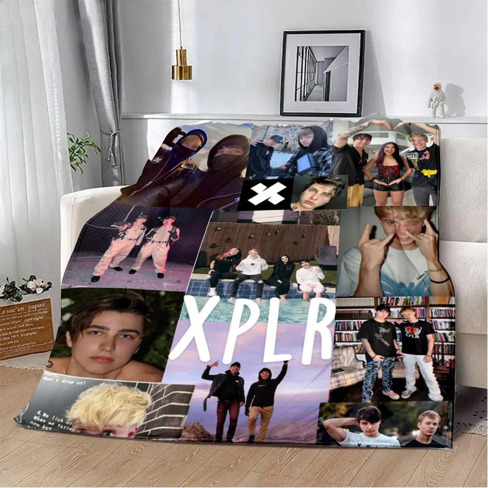 Sam and Colby XPLR Printed Blanket Picnic Blankets Warm Blanket Soft and Comfortable Blanket Home Travel Birthday Gift