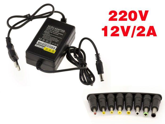 KALEA-INFORMATIQUE Alimentation Externe AC 220V vers DC 12V 2A + 8 EMBOUTS
