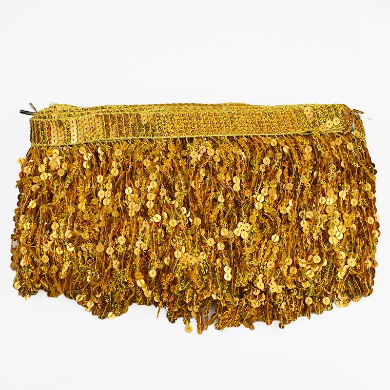 Meetee 1/2/3 Yards 16cm Paillettenfransen Quasten Ethnisches Spitzenbesatzband Fransen Latin Dance Rock Bekleidungsverzierung Nähzubehör