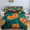 Tropical Flower Leaf Duvet Cover King Queen Colorful Vintage Floral Bedding Set for Adults Women Boho Polyester Comforter Cover