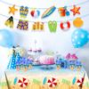 Tropical Summer Beach Theme Disposable Party Cutlery Set Outdoor Camping Birthday Anniversary Celebration Decoration Supplies