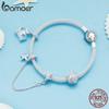 BAMOER 925 Sterling Silber Unterwasserwelt Silikagel Sicherheitskette Charms für Damen Armband und Armreif DIY Schmuck Geschenk