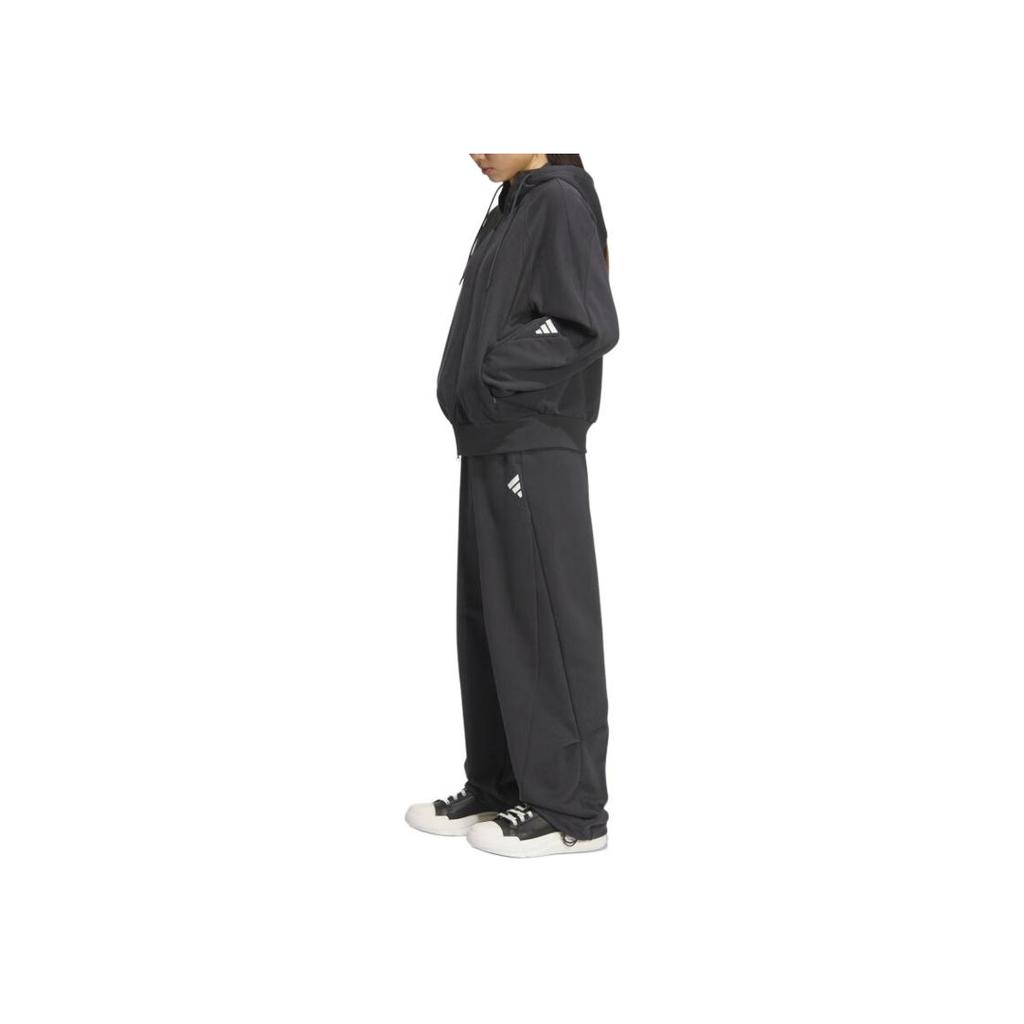 Adidas Fustl Knitted Hooded Sports Long Sleeve Jacket Women Jacket Dark-Gray JY8066