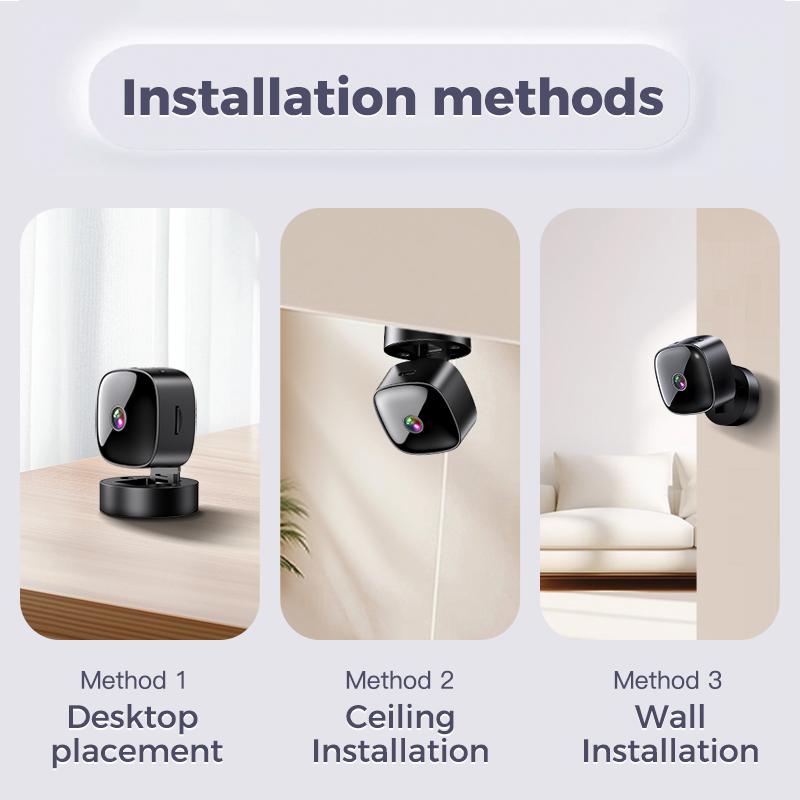 Mini Cameră WiFi HD 1080P Wifi Monitor Inteligent Camere de Supraveghere Monitorizare la Distanță Camere Video Rotativă la 360° Camere de Supraveghere Video pentru Securitate