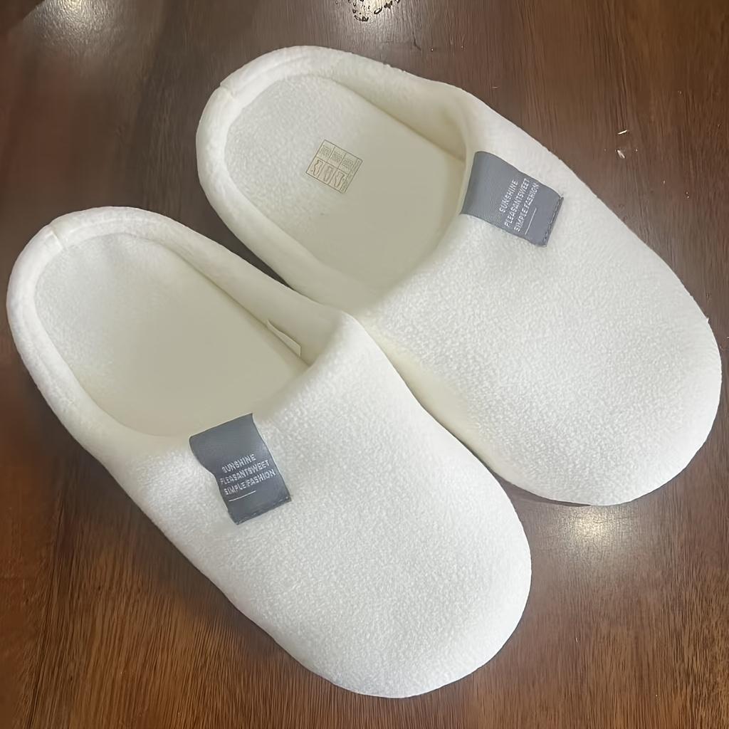 Cozy Plush Slip-On House Slippers for Women Soft Sole Warm Fuzzy Fabric Comfortable Indoor Footwear