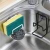 1pcs Multifunctional Double-Layer Iron Sink Sponge Drain Rack, Miscellaneous Storage Rack, Simple Suction Cup Storage Drying Rack.