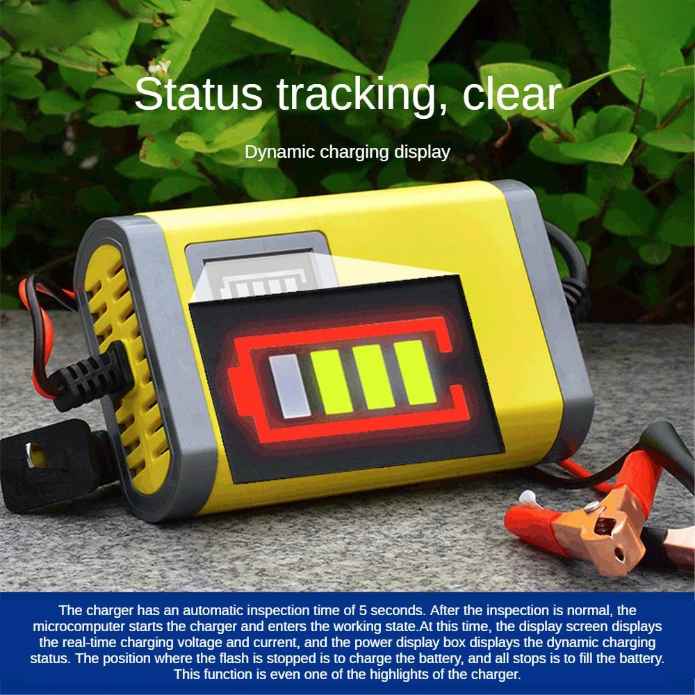 Vollautomatisches Autobatterieladegerät, digitales LCD-Display, 220 V, schnelles Laden, 3 Stufen, Blei-Säure-AGM-GEL-Batterieladegeräte
