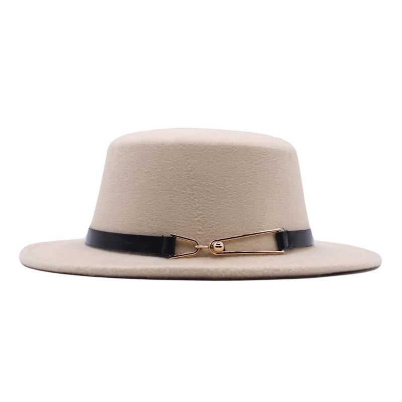 Herbst und Winter neue Britische Herren Zylinderhut flache Kappe flacher Schirm Wollhut Europäischer und Amerikanischer Stil Mode Jazzhut Damenhut
