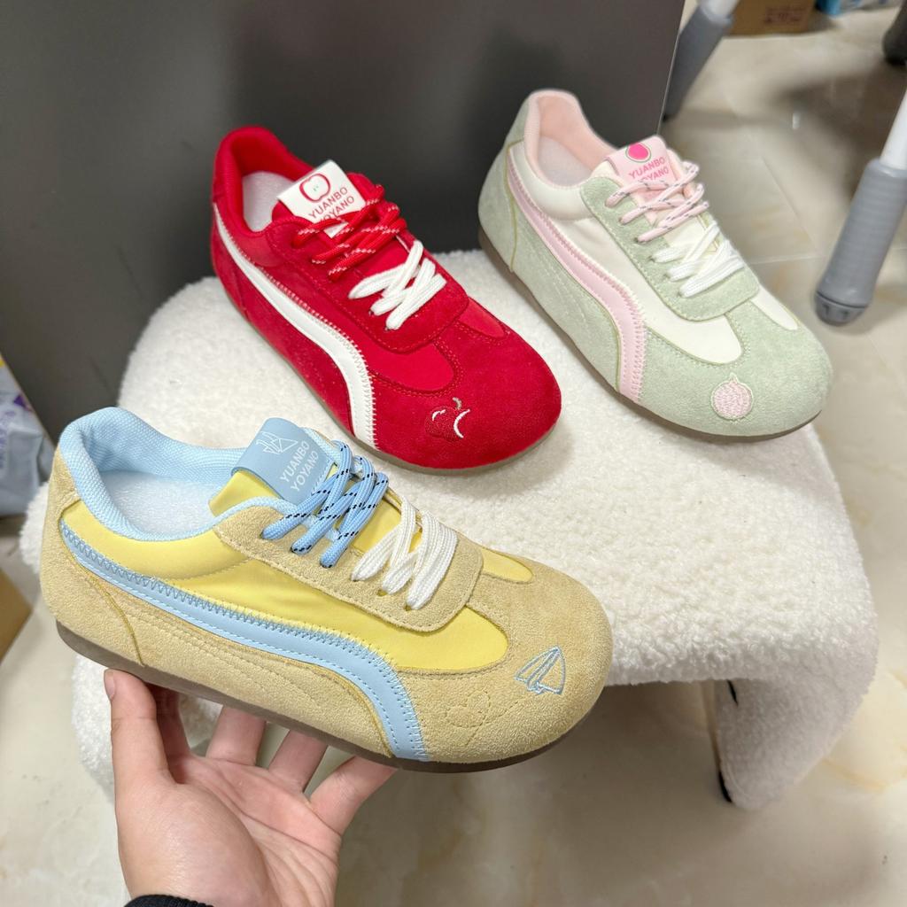2025 spring and summer new German training shoes women's retro versatile sports and leisure shoes soft sole color matching light Forrest Gump shoes
