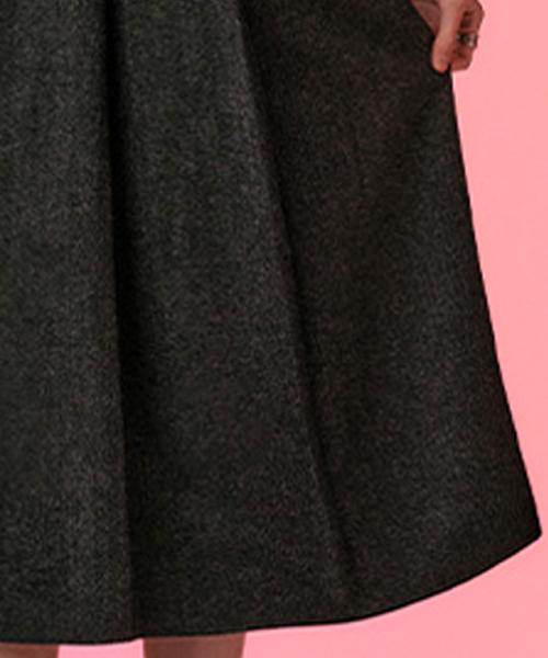 KOLEAT Wool Herringbone Pleated Long Skirt [Charcoal Gray] Winter Long Skirt Ver.