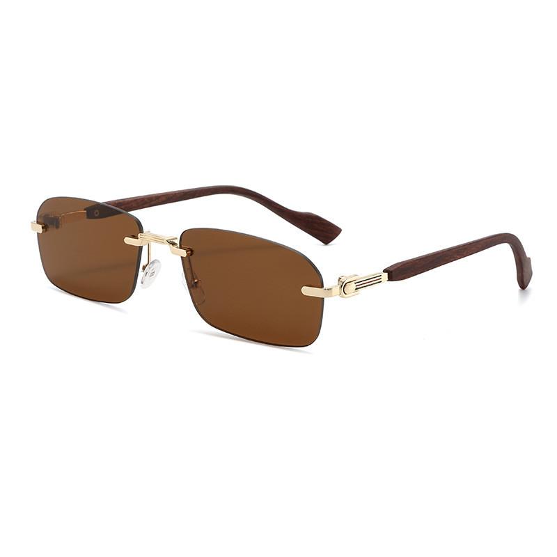 Vintage Frameless Mens Fashion Sunglasses With Uv400 Protection For Outdoor Activities