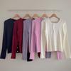 New Arrivals Open Run Women Ribbed Floral Button Wave Design Knit Cardigan
