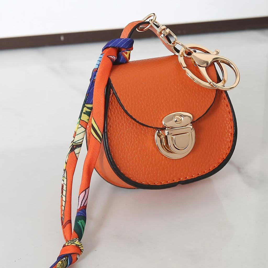 Trendy Versatile Saddle-Shaped Small Bag Charm, Coin Purse, Wireless Earphone Case, Multifunctional Portable Pouch, Keychain, Unique and Fresh Style