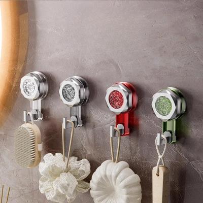 Household Hooks No Punching Strong Load-bearing Bathroom Rotating Suction Cup Hook Vacuum Seamless Kitchen Door Wall