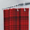 Red Plaid Shower Curtain Fabric Home Decor Bathroom Rug Waterproof Printing Bath Curtains For Kids' Room Red Black 60X72 Inches