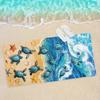 Dolphin Print Microfiber Beach Towel, Soft Absorbent Pool Towel, Sand-proof Swimming Towel, Beach Essentials, Travel Supplies