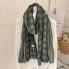 New British Women Scarf Versatile Linen Plaid Cotton And Linen Scarves Thin Long Shawl Autumn And Winter Vintage Scarf 80*190Cm