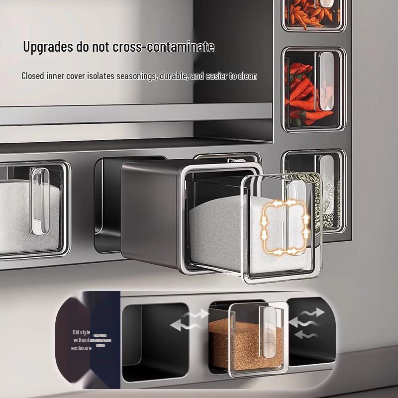 Zhi Shi Wall-Mounted Spice Jar Storage Rack