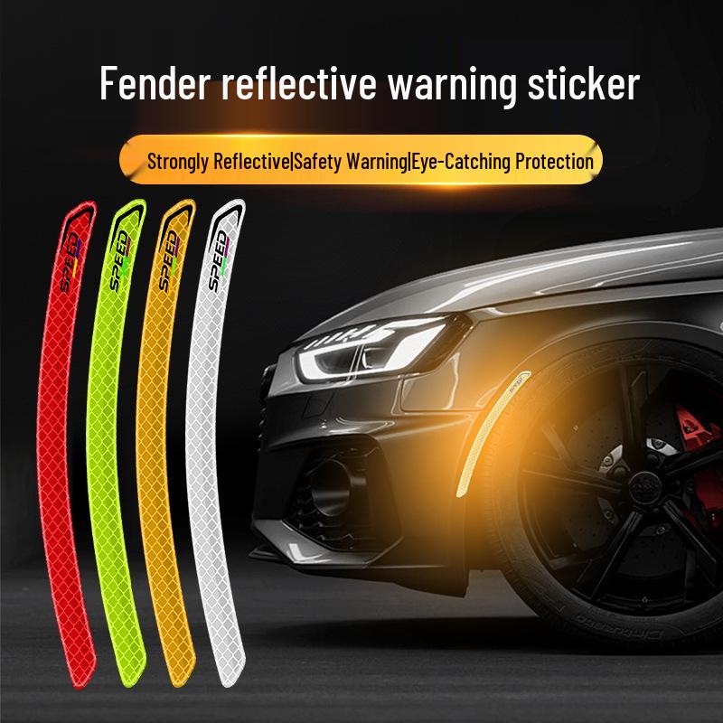 Luminous Reflective Car Wheel Arch & Bumper Stickers: Night Safety & Anti-Scratch Protection