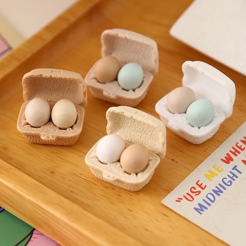 3 Boxes Dollhouse Simulation Eggs Miniature Mini Eggs With Tray Dollhouse Kitchen Accessories Model Toys Kitchen Decor