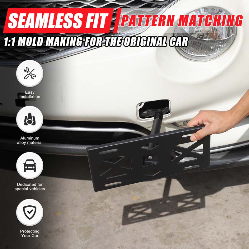For 2011-2019 Nissan JUKE Infiniti ESQ License Plate Bracket Front Side Bumper License Plate Mount Frame Car Accessories