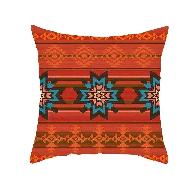 Boho Pillowcase Mystical Abstract Geometric Sofa Pillowcase Ethnic Colorful