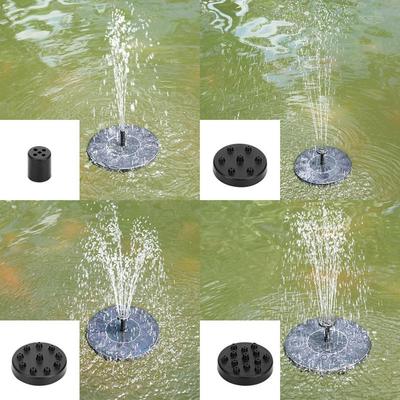 Solcellsdriven fontänpump Flytande solpanel Fågelbad Vattenfontän med 6 munstycken Gårdsvattenlandskap Dekoration Fontän