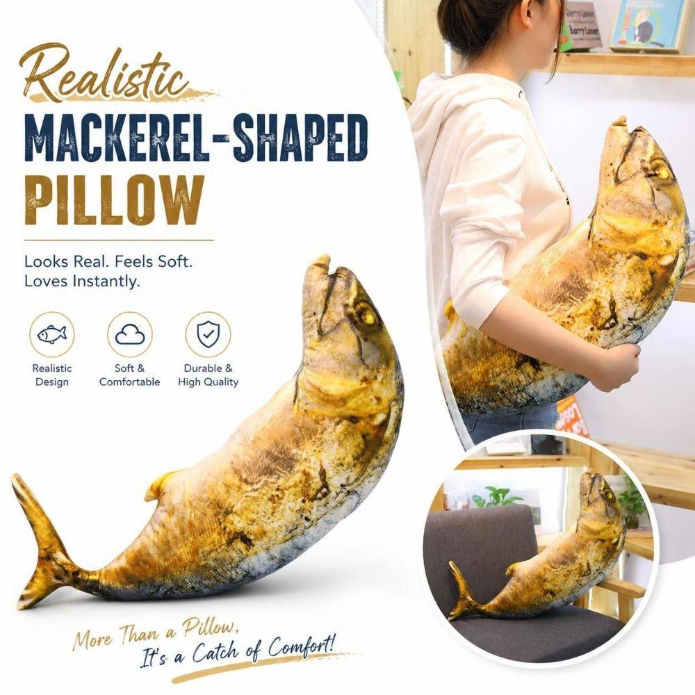 Realistic Mackerel Plush Pillow Soft Stuffed Fish Plush Toy Birthday Parties