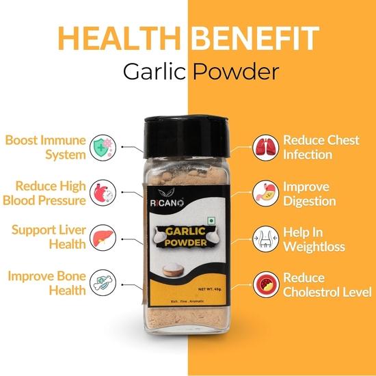 Ricano Garlic Chunks & Garlic Powder Combo (Pack of 2) | Kitchen Seasoning | Natural & Pure | Dehydrated Garlic | Long Shelf Life | No Preservatives
