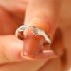 Creative Two Hands Shape Open Adjustable Ring Minimalist Unique Statement Finger Ornament for Women Daily Fashion Matching Jewelry