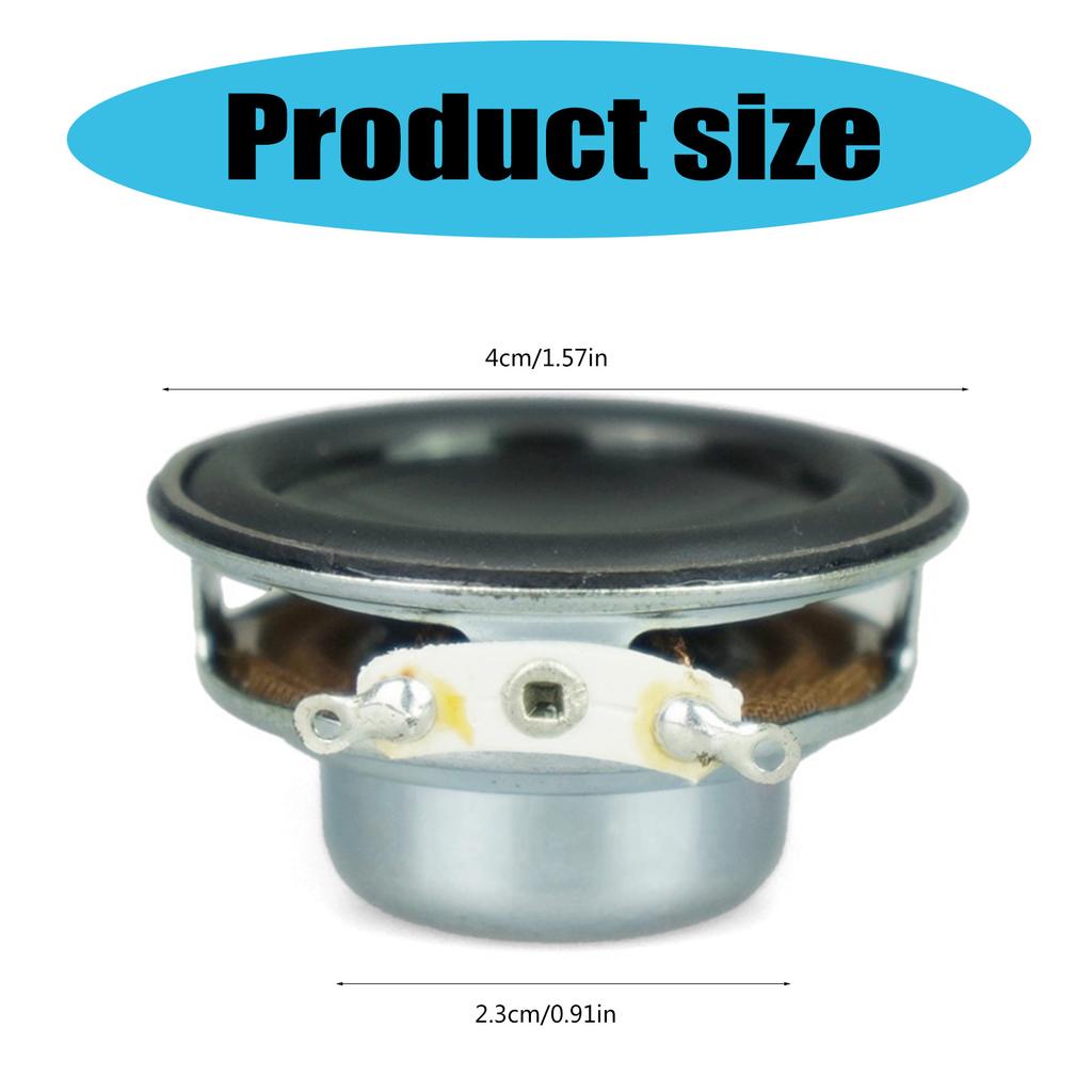 2Pcs 40mm 4Ohm 5W Full Ranges Speaker Stereo Woofer Loudspeaker Round Shape Replacement Loudspeaker Magnetic Speaker