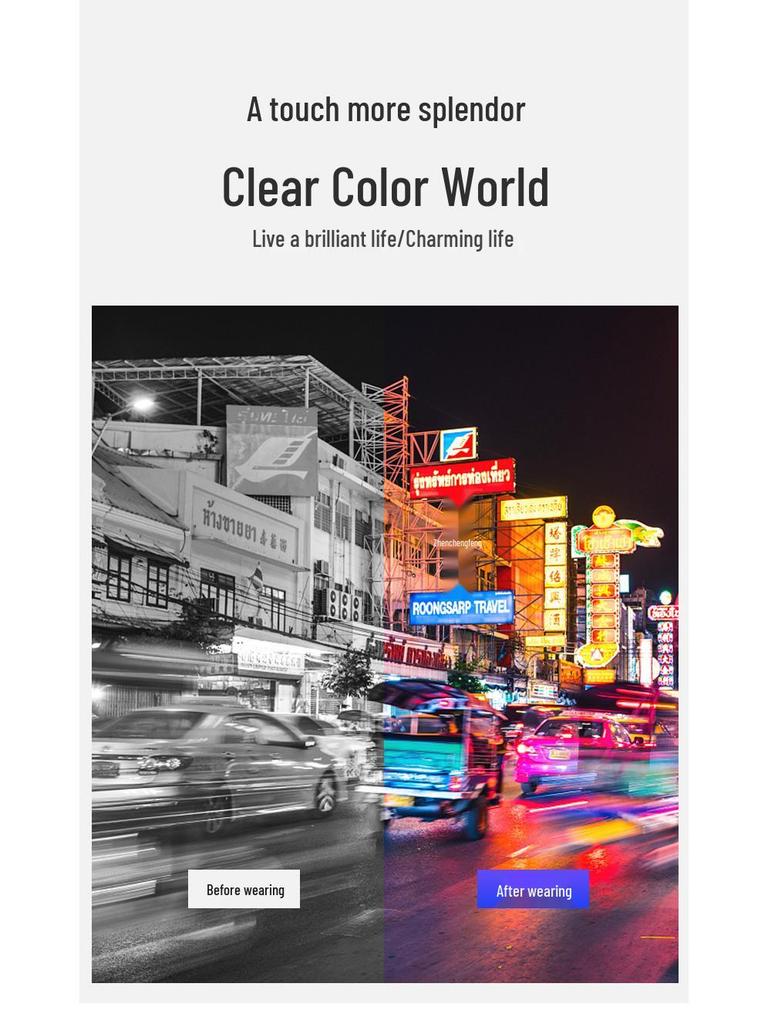 Unisexowe okulary korygujące ślepotę barw dla słabości czerwono-zielonej z pełnoklatkową konstrukcją dla poprawy rozpoznawania kolorów i czytania obrazów