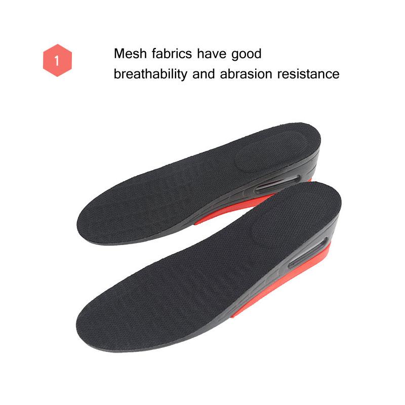 1Pair Height Increase Insoles 5Cm Air Cushion Heels Taller Shoes Pad For Men Women Comfort Lift