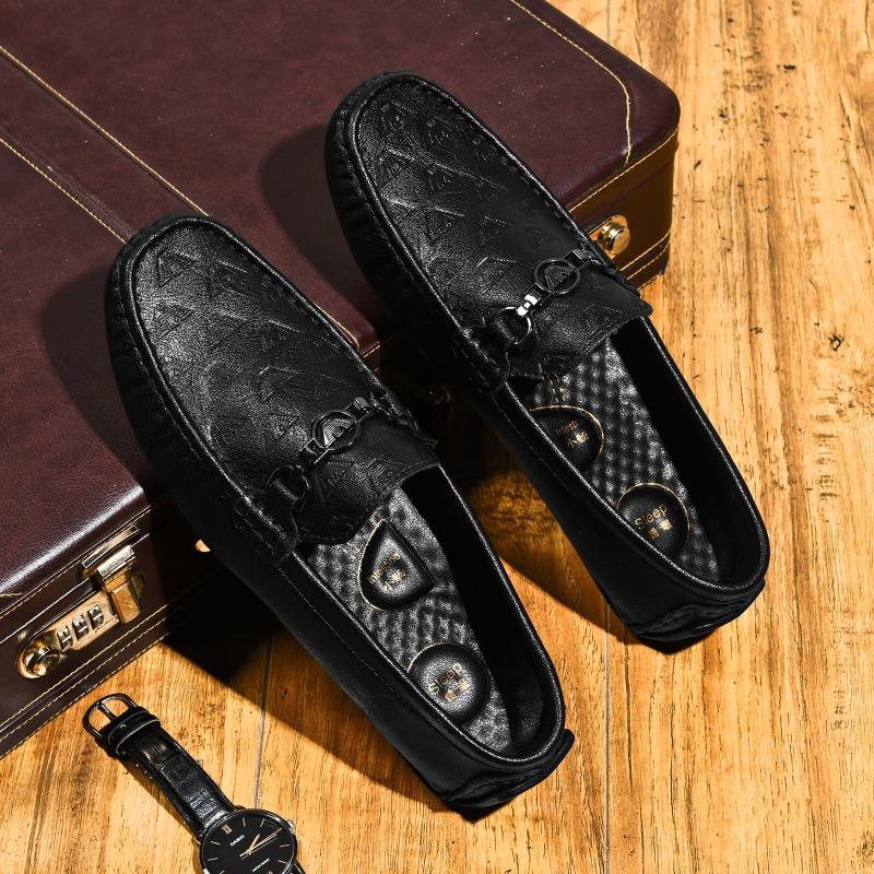 Leather Cowhide Beanie Shoes Lazy Shoes Driving Shoes British Casual Men's Shoes Leather Shoes Driving Shoes