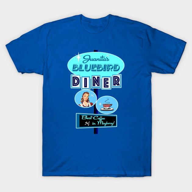 

Men Black Print T-shirt Juanita S Bluebird Diner No-Cut Transfer Paper Print Cotton Tshirt XL королевский синий