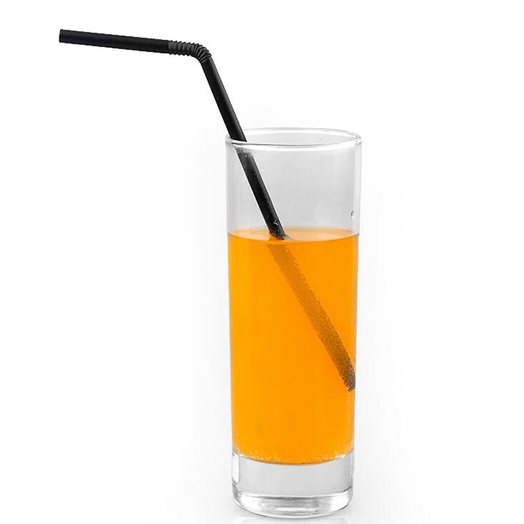 Disposable Black Elbow Material Straws Juice Drink Milk Tea Straws