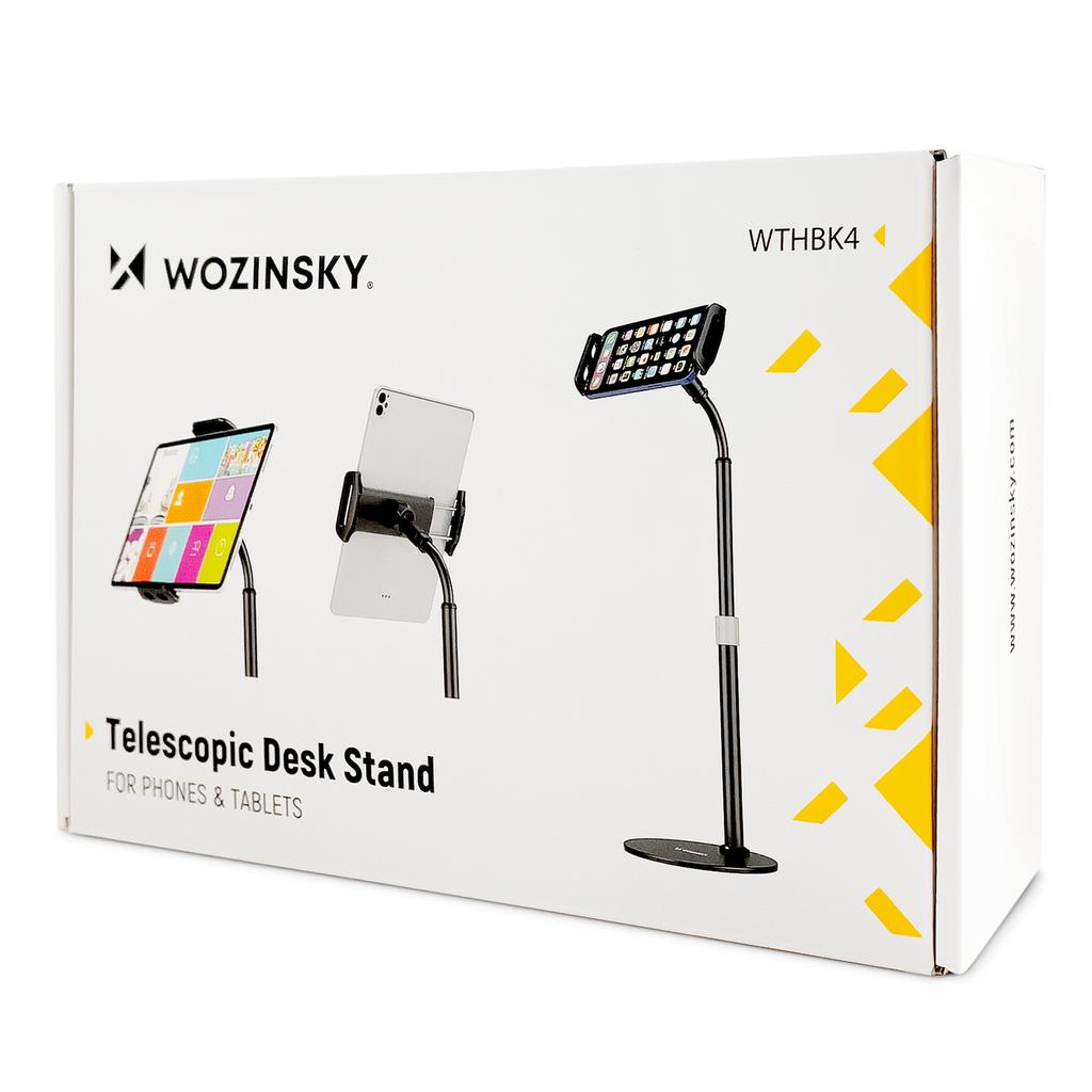 Universal Foldable Desk Stand for Tablets and Phones, Black