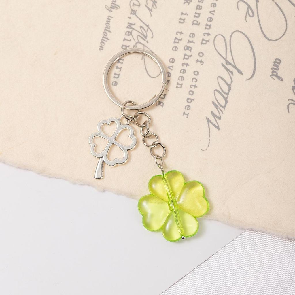 Kreativní čtyřlístek oboustranný kovový přívěsek na klíče dárek