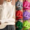 Autumn-Winter Casual High Neck Loose Knit Sweater Pullover